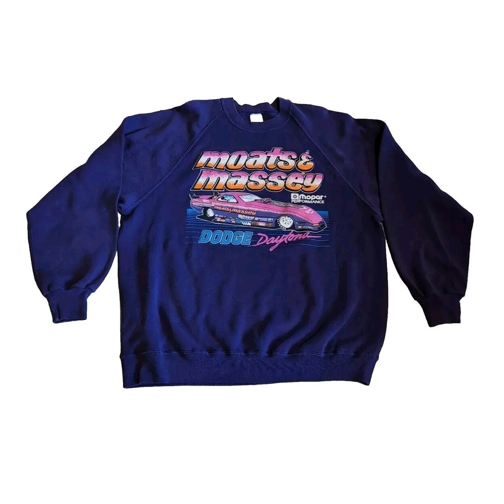 Vintage Moats & Massey XXL Sweatshirt Drag Racing Funny Car Mopar Crewneck XL‎